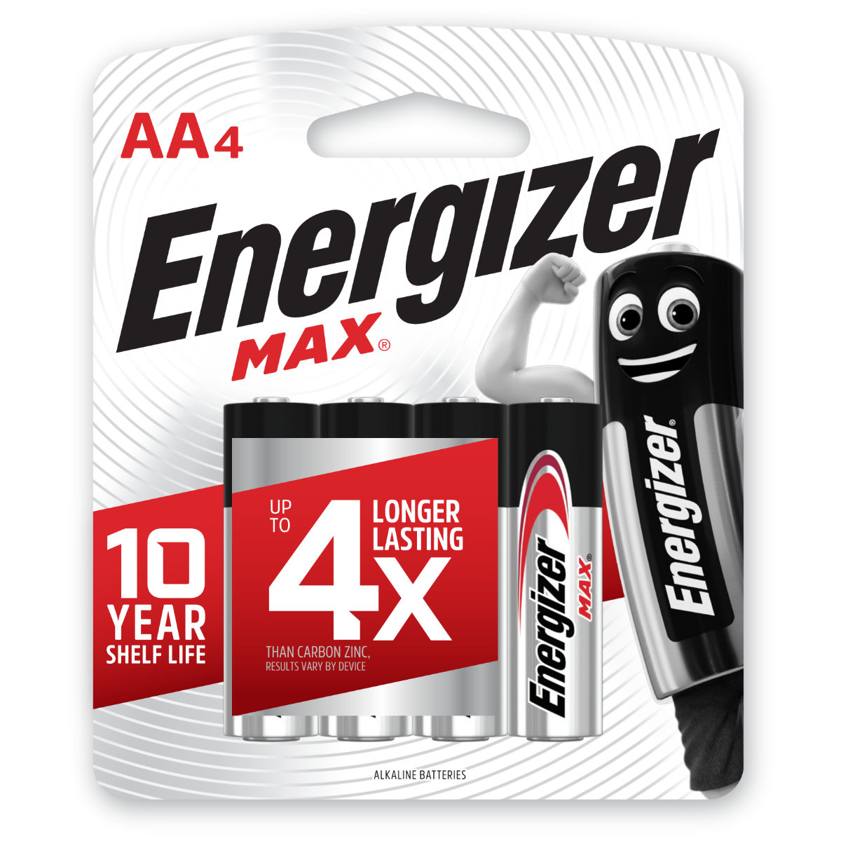 ENERGIZER MAX ALKALINE AA CARD 4