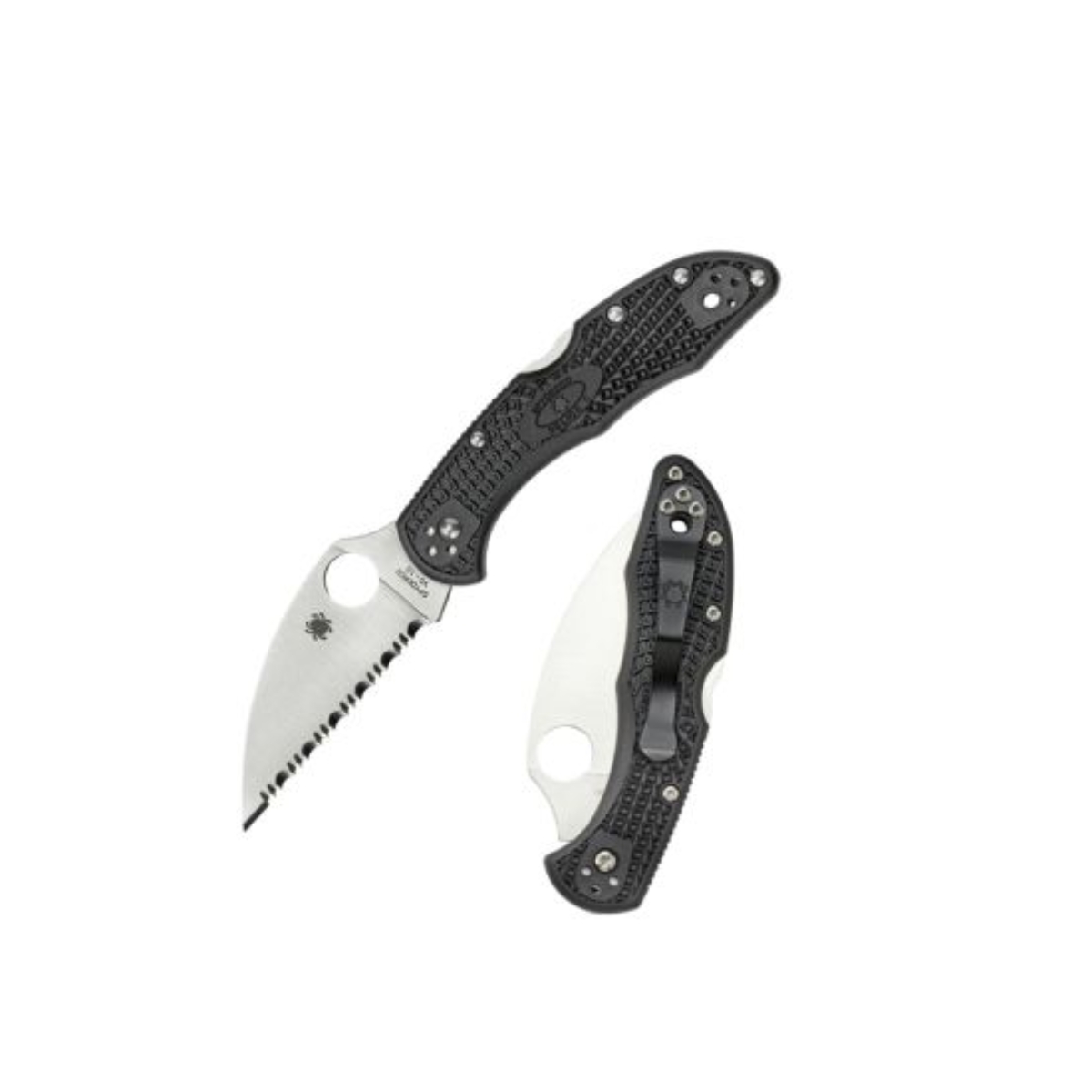 SPYDERCO DELICA FLAT WHARNCLIFFE SERRATED BLADE KNIFE
