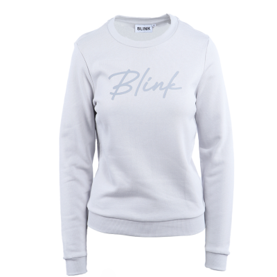 BLINK SCRIPT PRINT LADIES CREW NECK TOP
