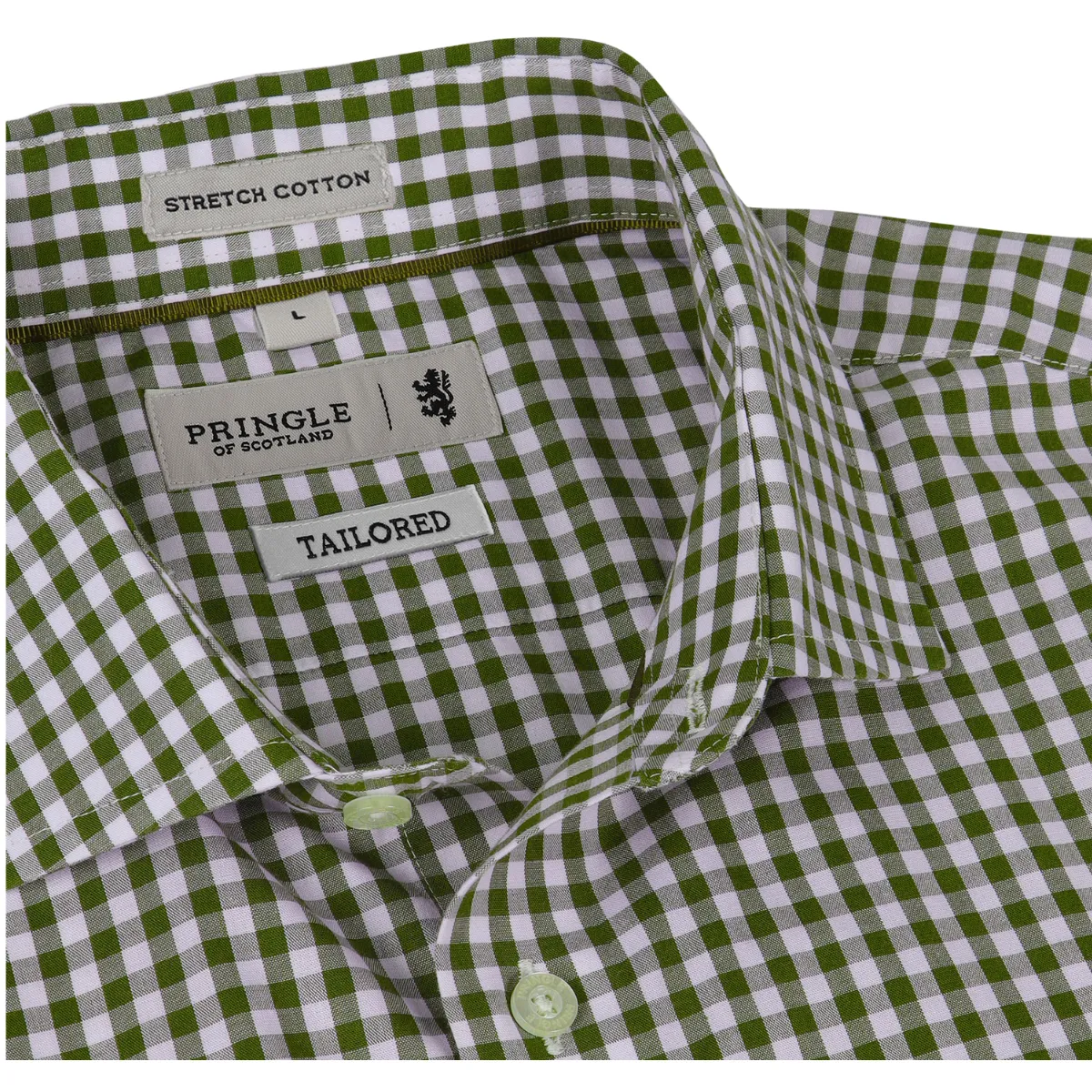 PRINGLE BERNARD GINGHAM EASY CARE LS SHIRT (MENS) - Image 4